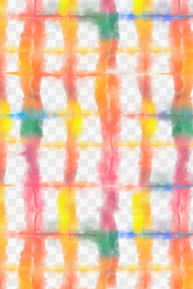Tie dye png pattern on watercolor transparent background