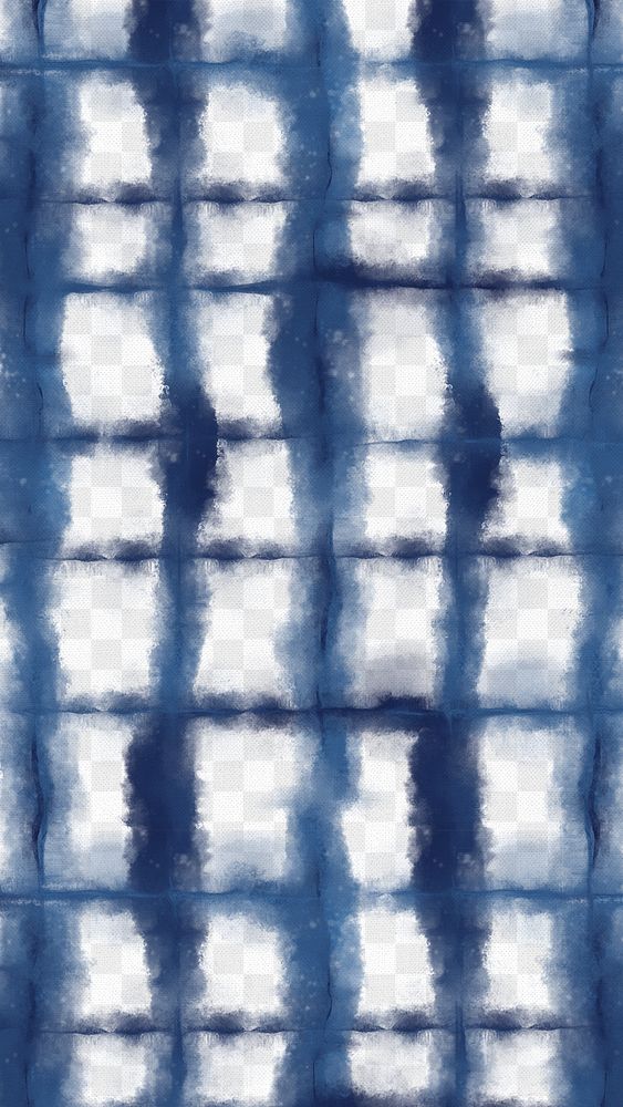 Shibori pattern png on indigo blue  transparent background