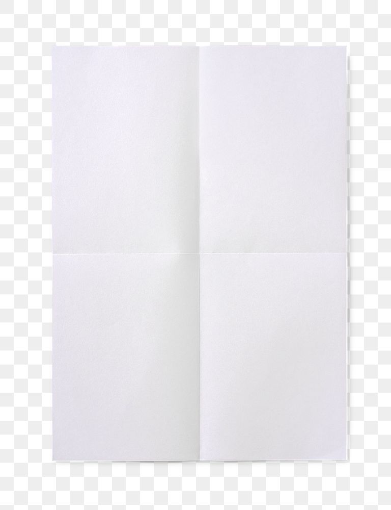Png white paper mockup on transparent background