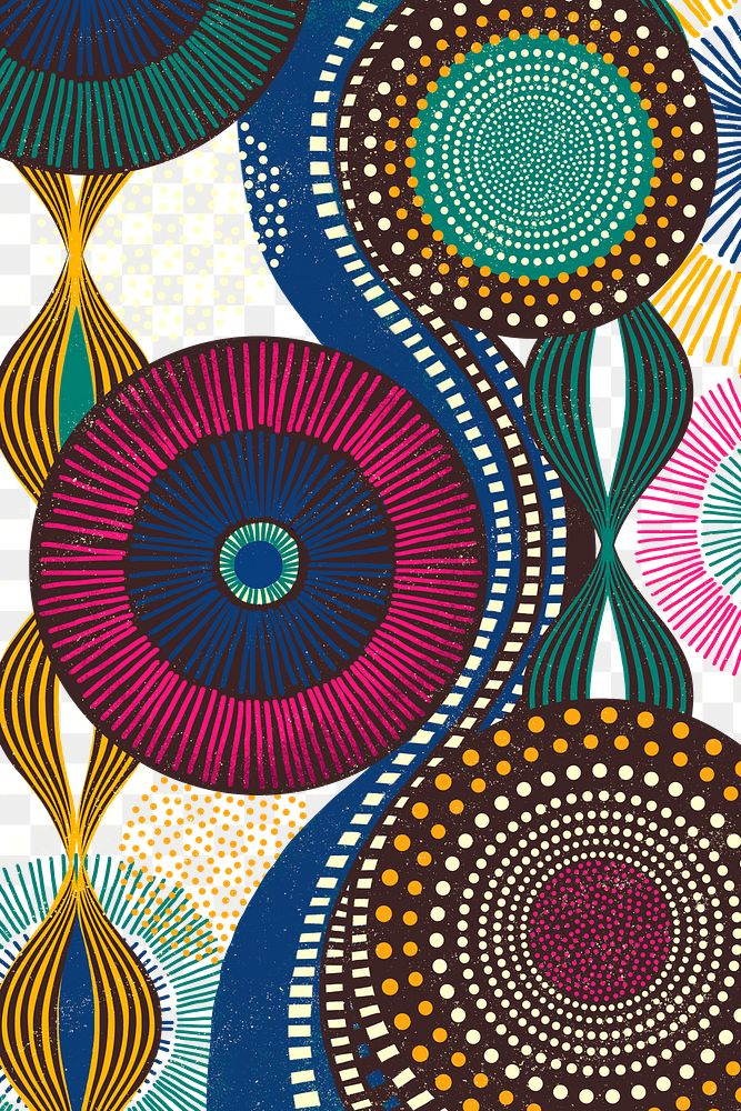 African ethnic pattern png in vintage style