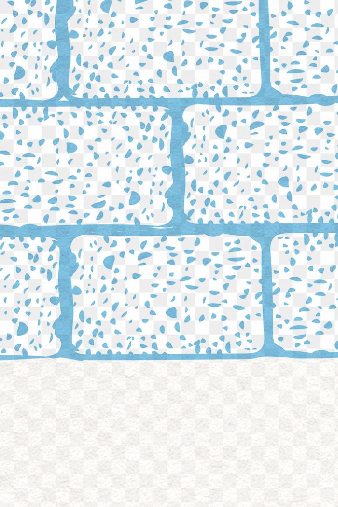 Background png in blue with vintage terrazzo brick wall, remixed from artworks by Moriz Jung