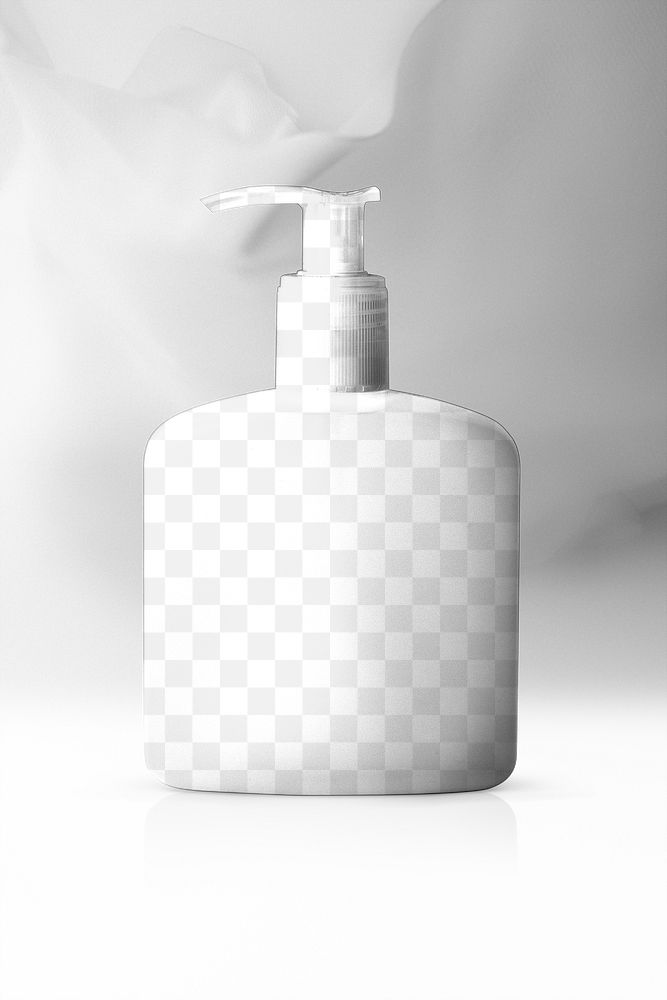 Pump bottle png transparent mockup for shower cream and lotion