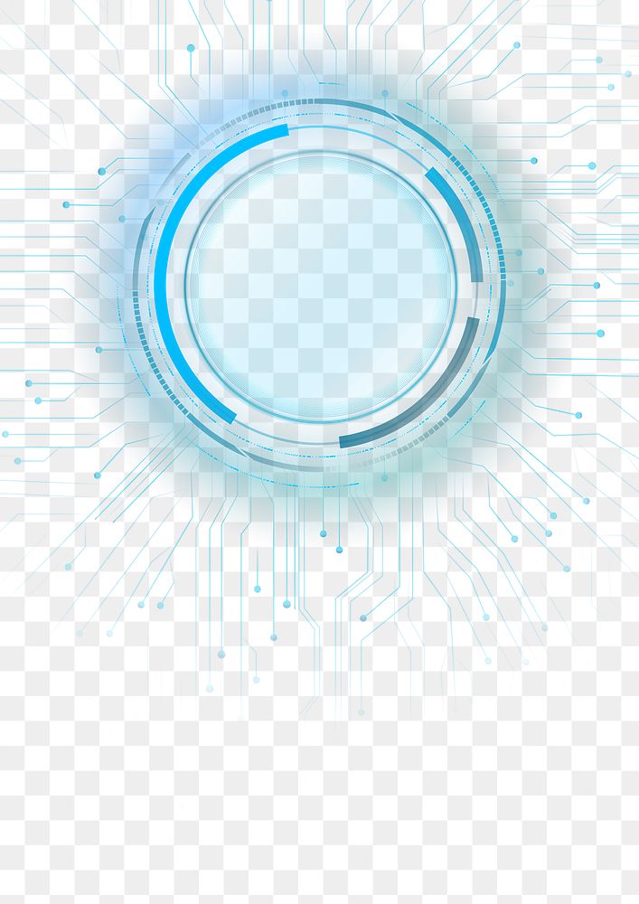 Digital circle circuit background png futuristic technology
