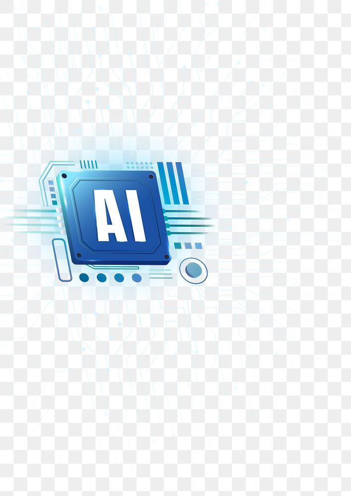 AI technology microchip background png digital transformation concept