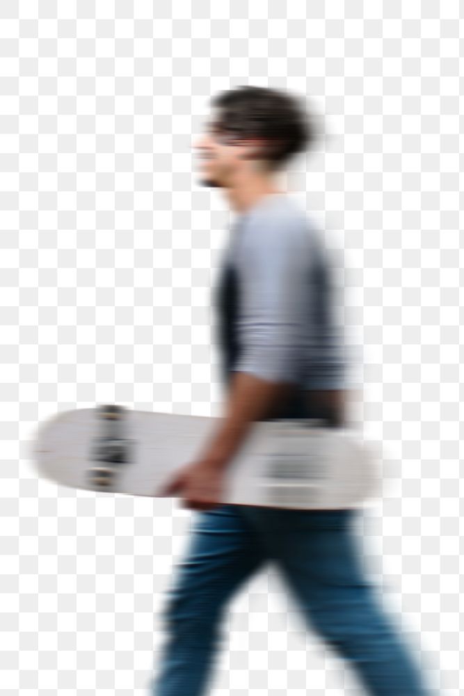 Cool man png holding surf skateboard