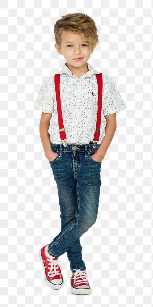 Blonde little boy wearing suspenders transparent png