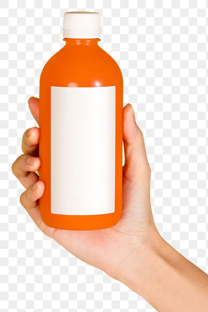 Carrot juice in a bottle with a mockup label