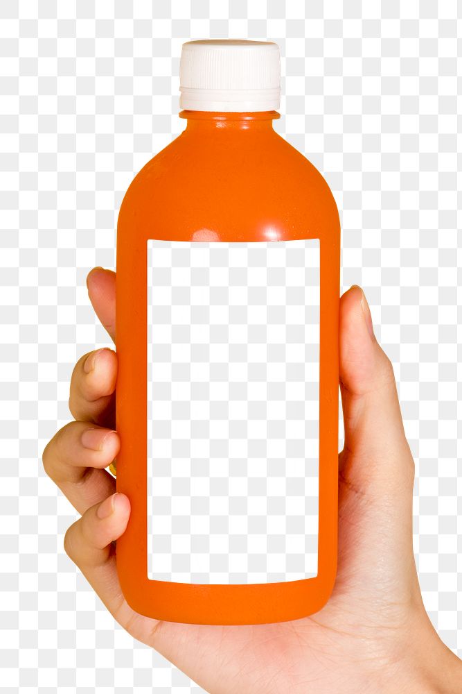 Carrot juice in a bottle with a mockup label