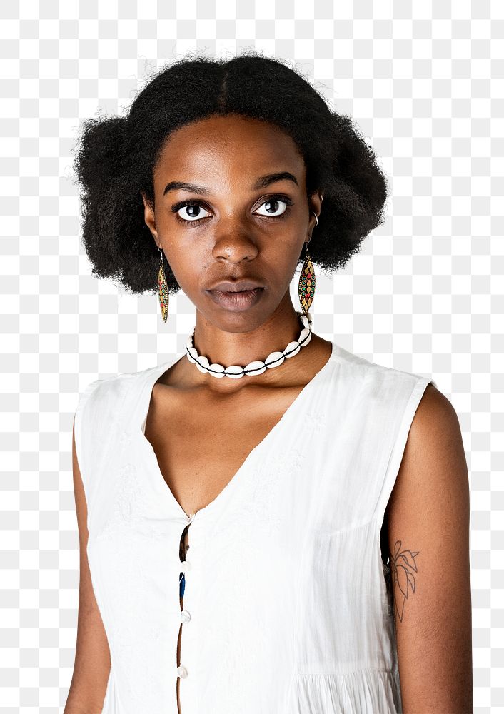 African American girl in studio shoot transparent png