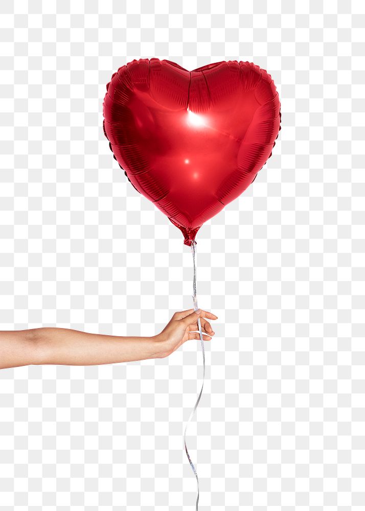 Red heart balloon transparent png