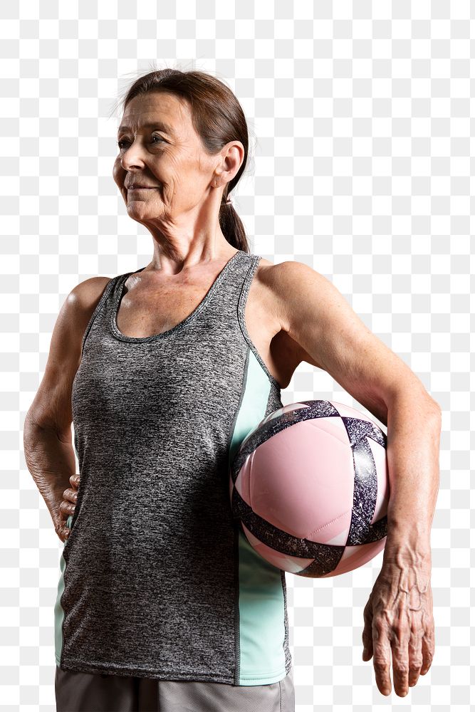 Fit old lady in a sporty outfit transparent png