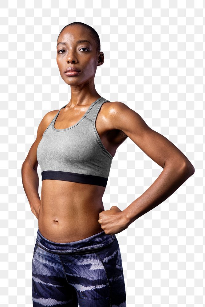 Black woman in sportswear transparent png