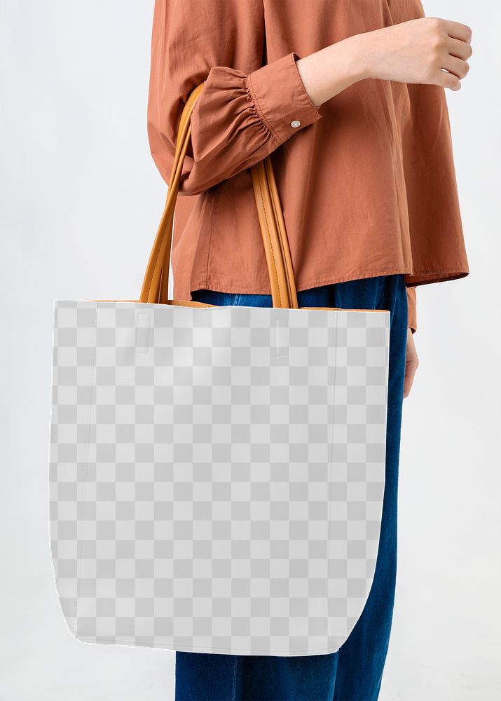 Woman with a tote bag transparent png