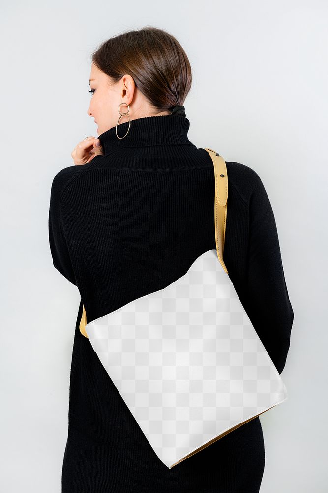 Woman from behind with a crossbody bag transparent png