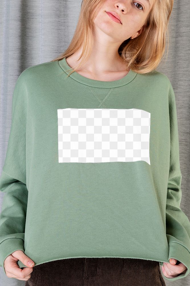 Smart woman wearing green sweater transparent png