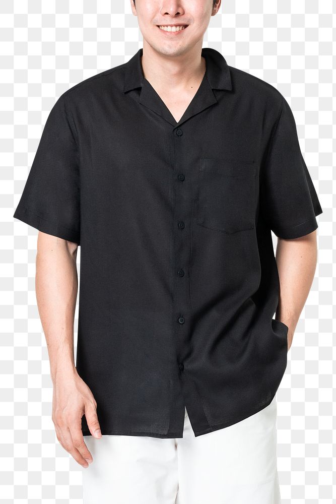 Shirt png mockup in black men&rsquo;s casual wear