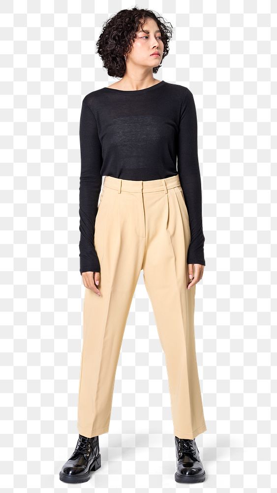 Png slack pants mockup beige a-line women&rsquo;s business casual wear