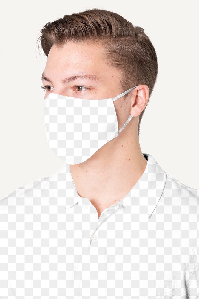 Png face mask transparent mockup the new normal fashion studio shoot