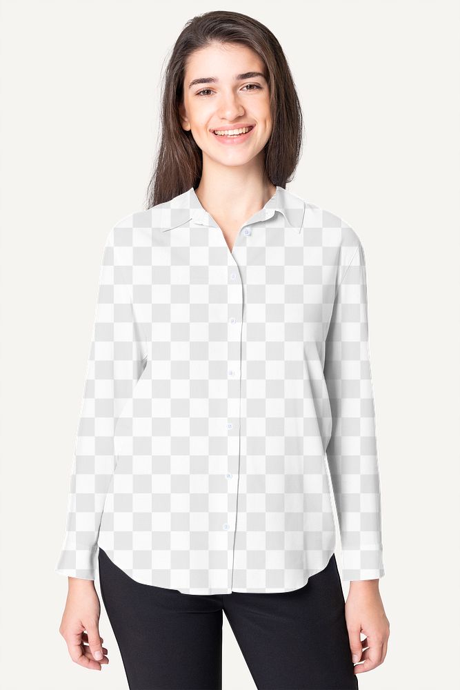 Png women’s shirt transparent mockup apparel studio shoot