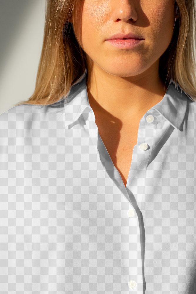 Png women&rsquo;s shirt transparent mockup apparel studio shoot