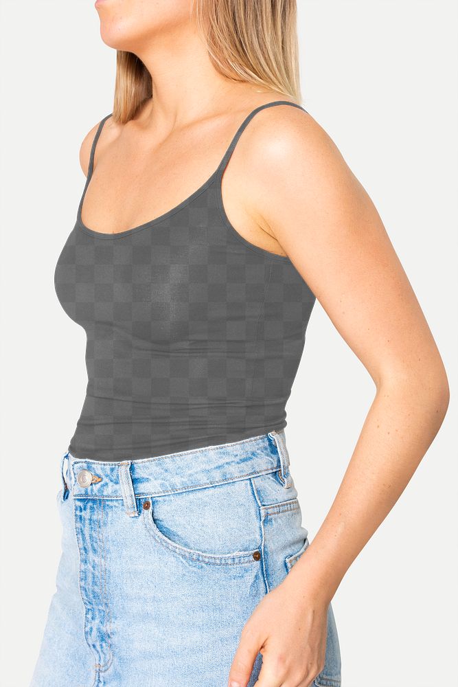 Png scoop tank top mockup transparent women&rsquo;s fashion shoot