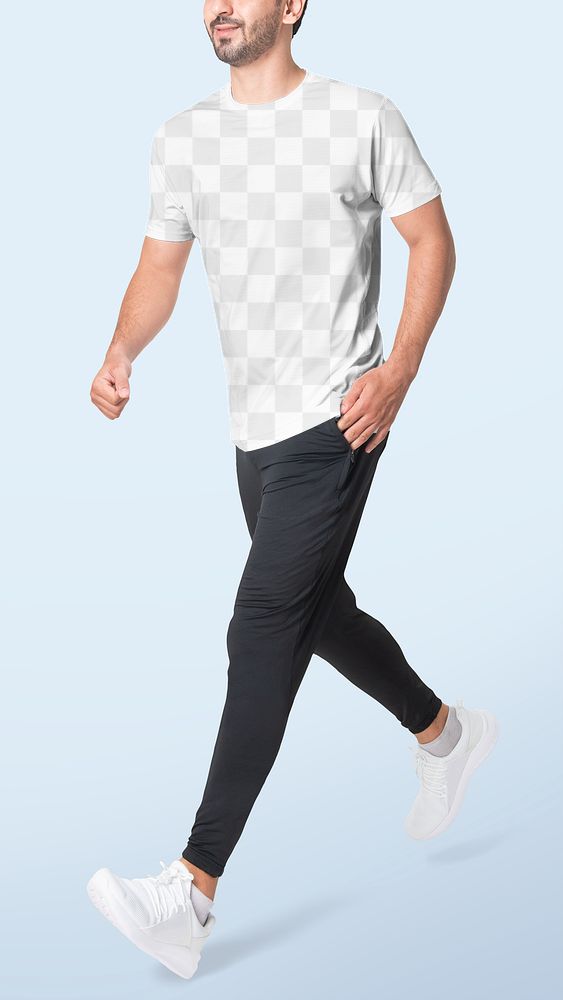 T-shirt png mockup transparent men&rsquo;s activewear fashion