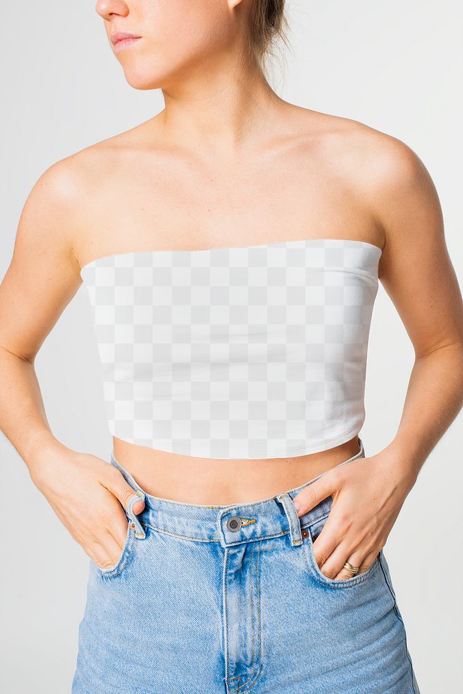 Png bandeau top mockup summer fashion