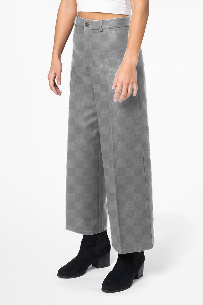 Png a-line pants mockup transparent women&rsquo;s casual wear fashion