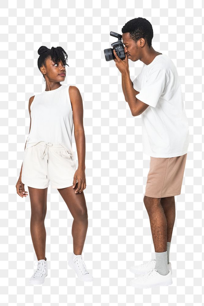 Png photographer boyfriend mockup taking pictures for his girlfriend