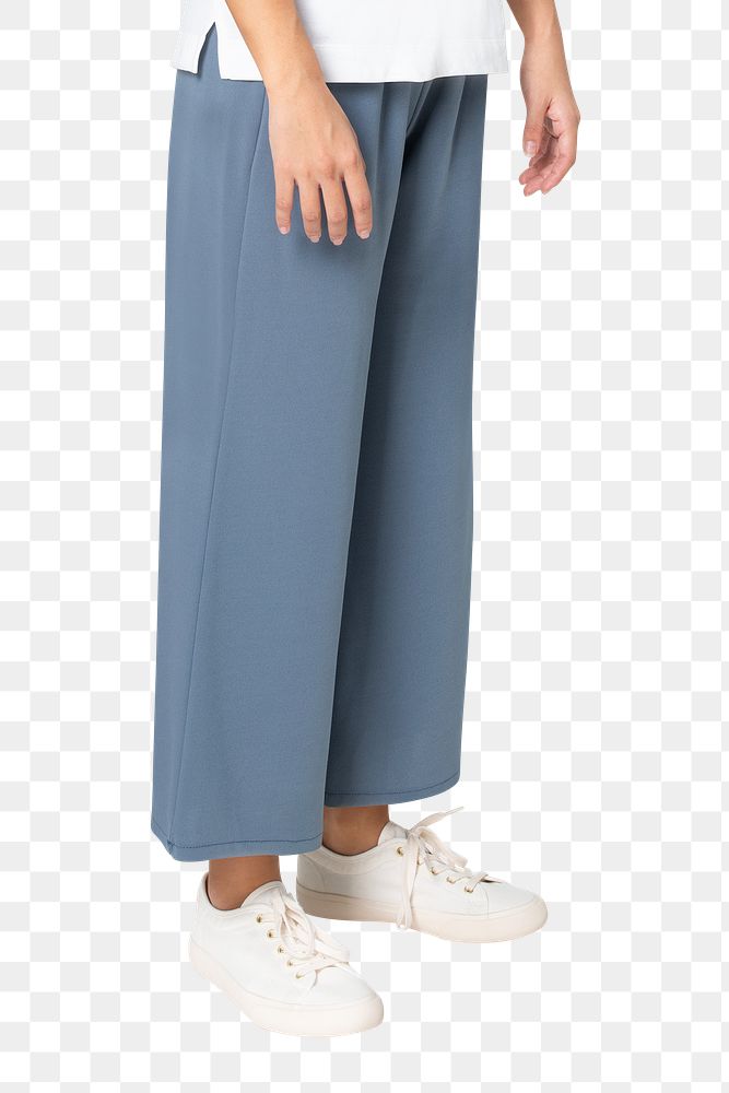 Png loose pants mockup blue women&rsquo;s comfortable casual wear