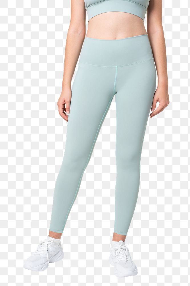 Png blue yoga pants mockup women&rsquo;s sportswear