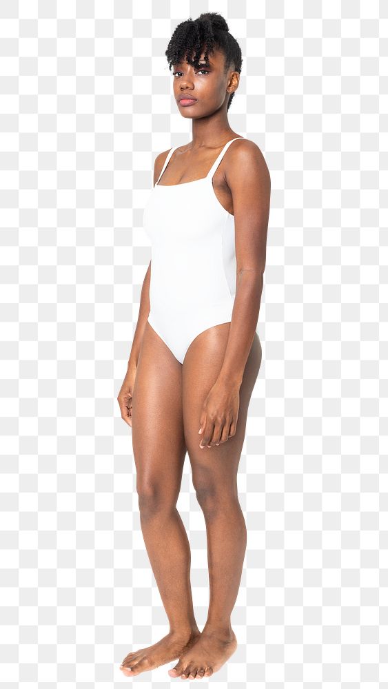Woman in swimsuit png mockup one-piece summer apparel full body