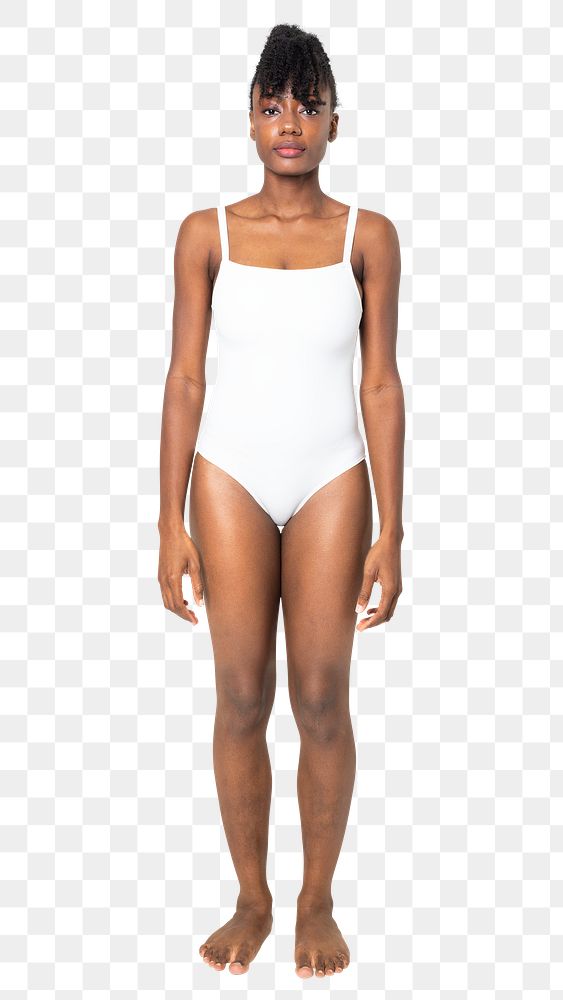 Woman in swimsuit png mockup one-piece summer apparel full body