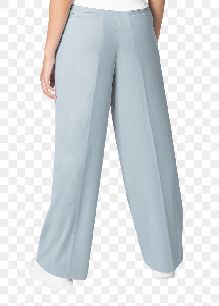 Png a-line pants mockup blue women&rsquo;s casual wear fashion