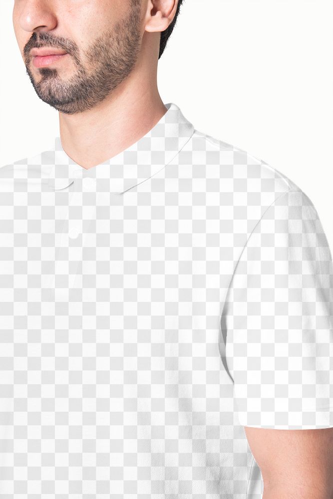 Png polo shirt transparent mockup men’s fashion studio shoot