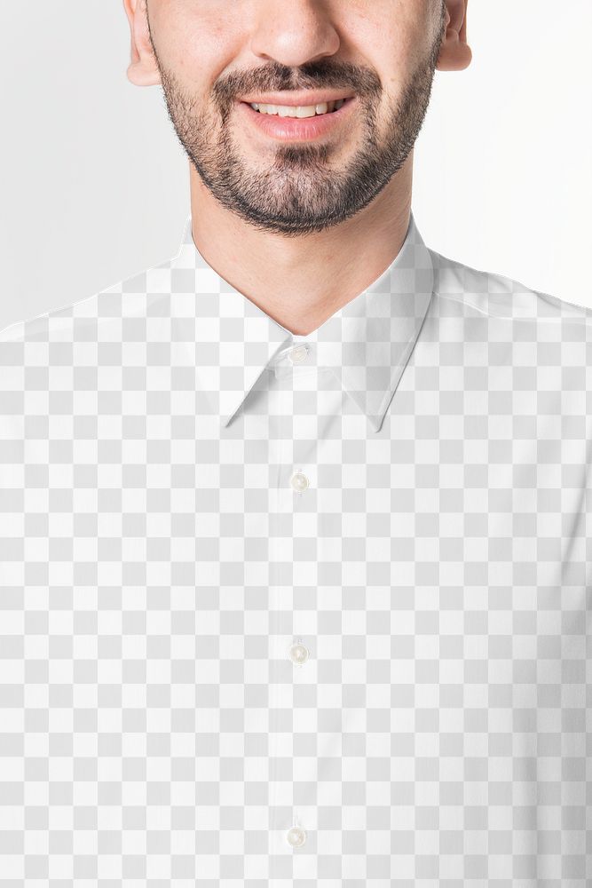 Png men’s shirt transparent mockup apparel studio shoot