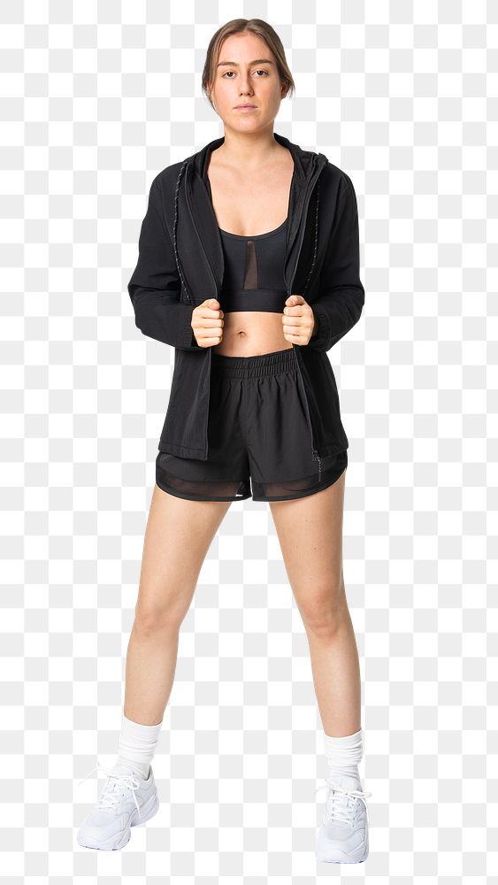 Woman png mockup in windbreaker jacket sportswear fashion
