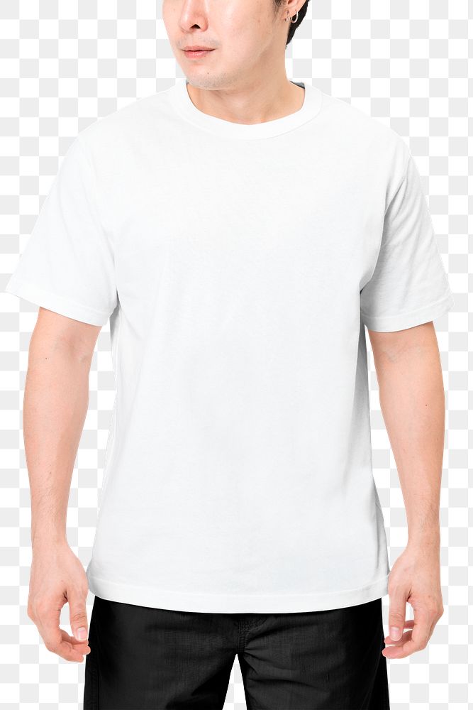 Png man mockup white t-shirt | Premium PNG Sticker - rawpixel