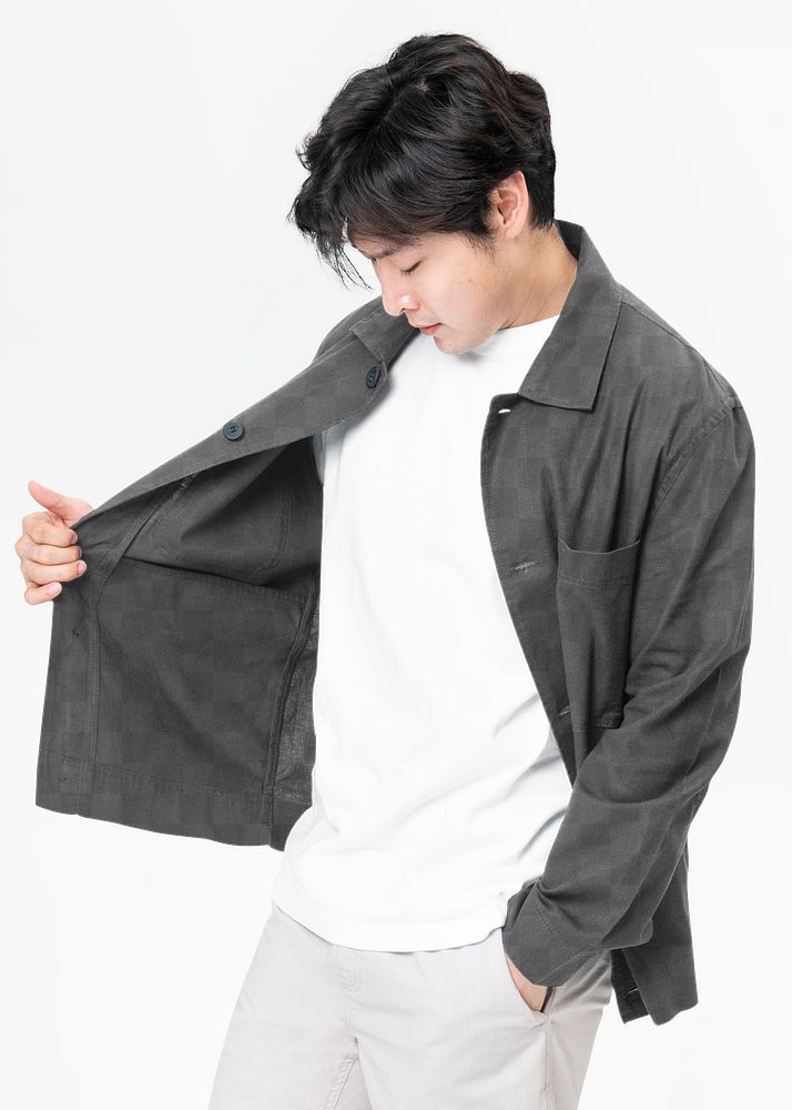 Jacket png mockup transparent men&rsquo;s casual fashion