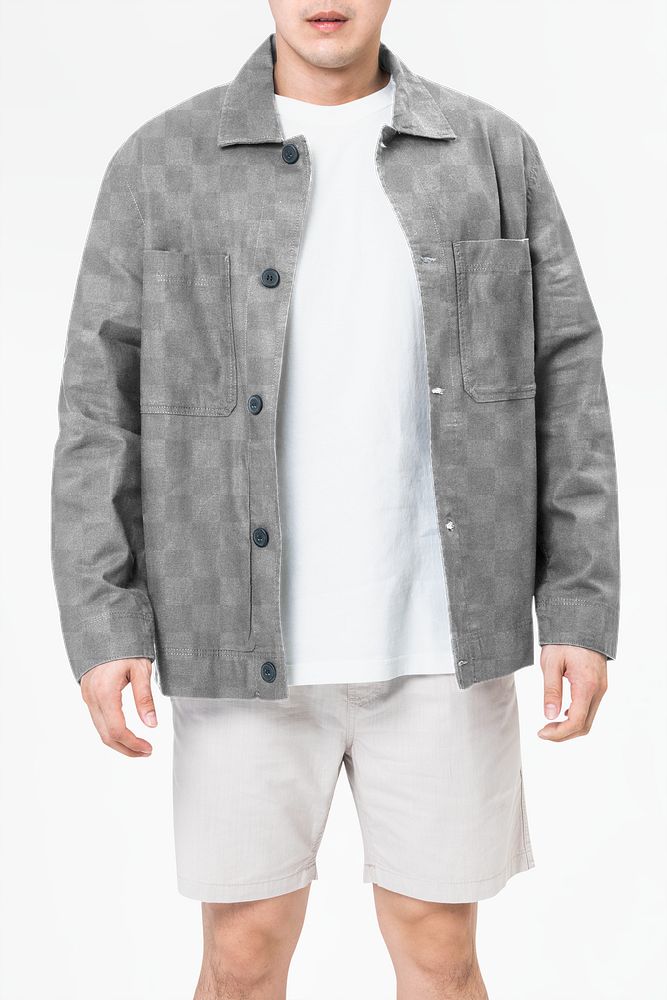 Jacket png mockup transparent men&rsquo;s casual fashion 