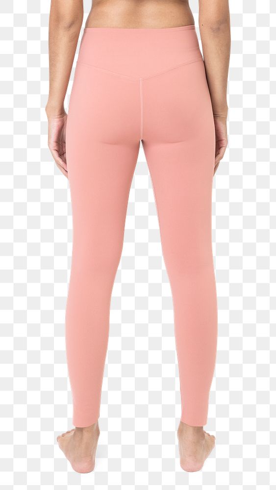 Png yoga pants mockup in pink women&rsquo;s sportswear fashion rear view