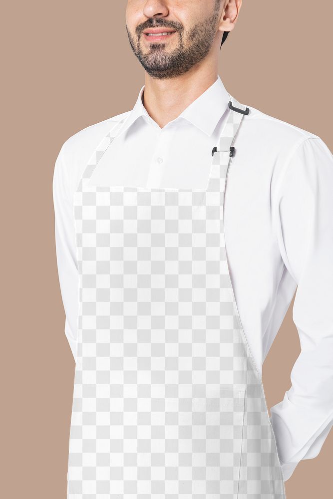 Png apron transparent mockup for chef apparel photoshoot