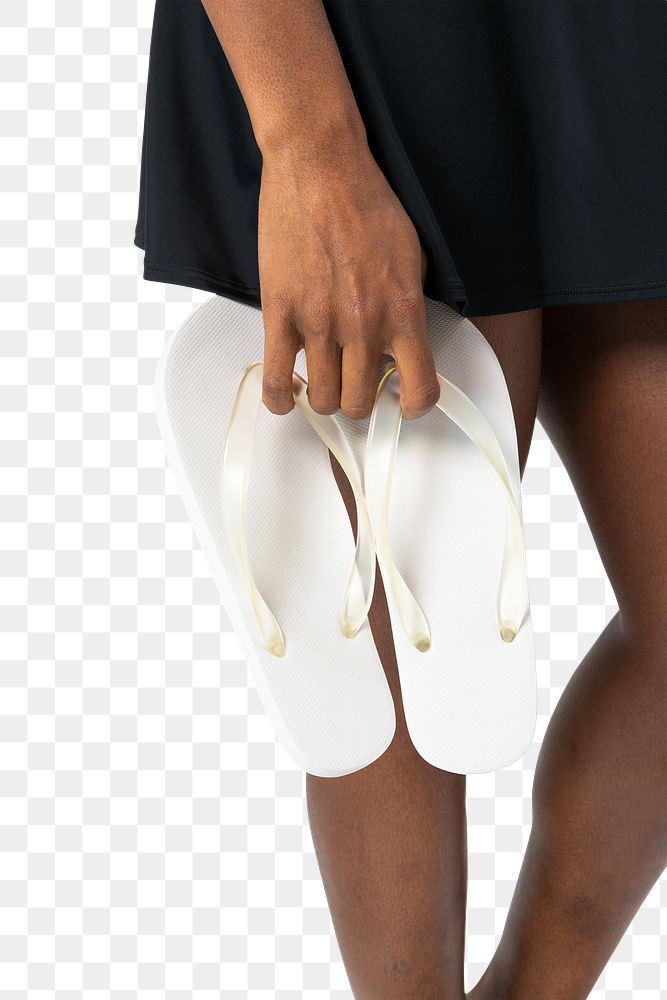 Png women&rsquo;s sandals white mockup summer fashion studio shoot