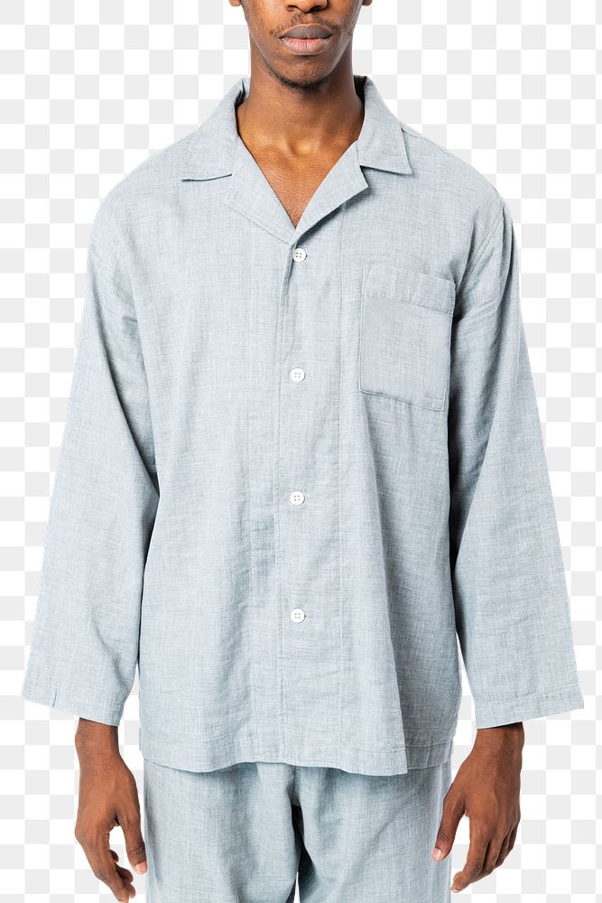 Png man mockup gray pajamas nightwear apparel shoot