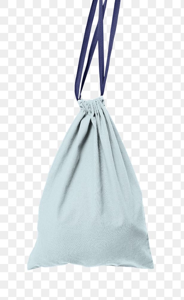 Png blue drawstring bag mockup accessory studio shoot