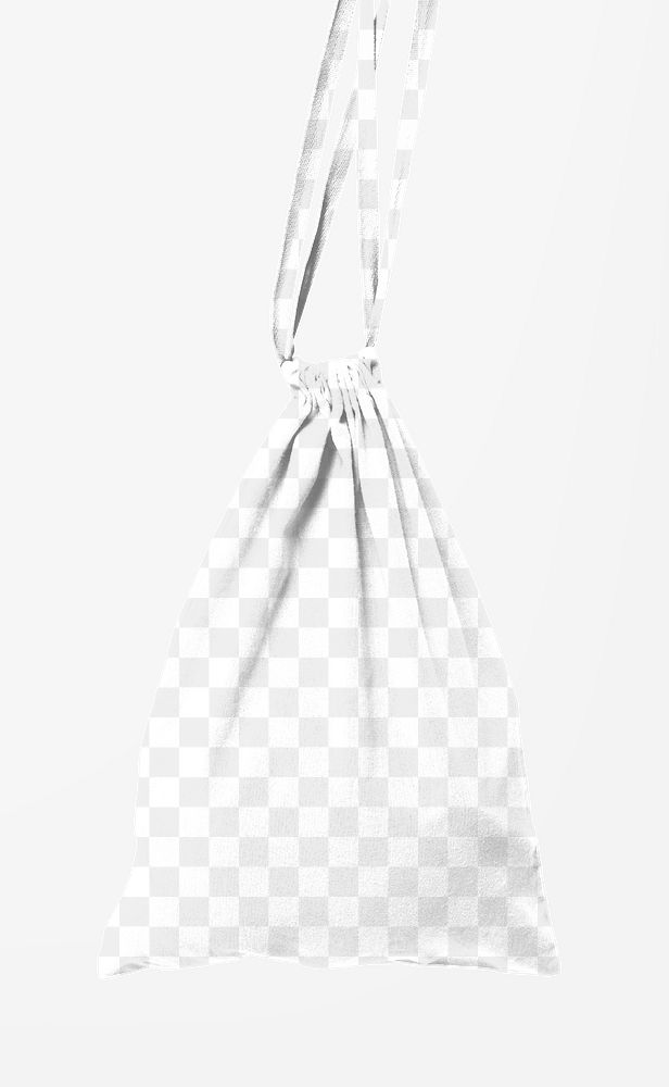 Png transparent drawstring bag mockup accessory studio shoot