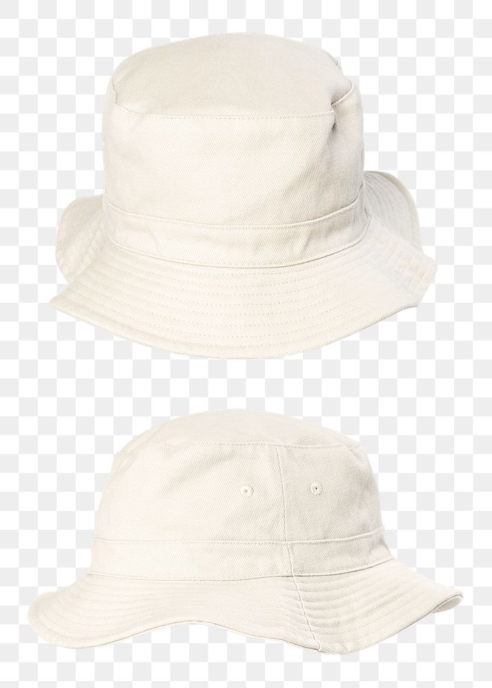 Png unbleached hat mockup on transparent background set
