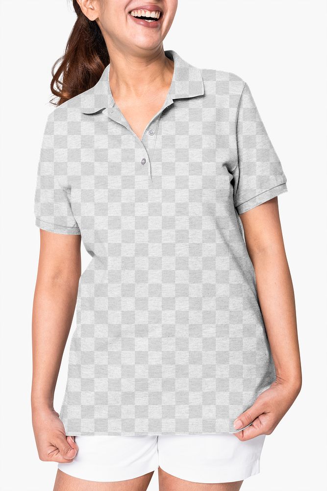 Png polo shirt mockup transparent women&rsquo;s apparel