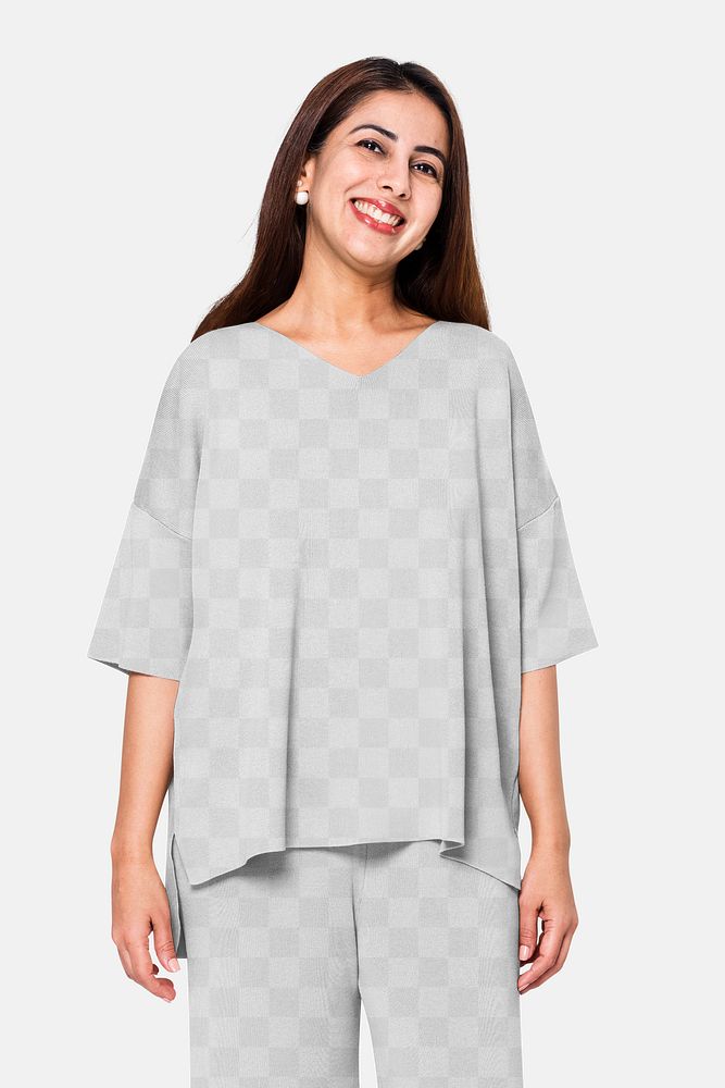 Outfit png transparent mockup on a woman