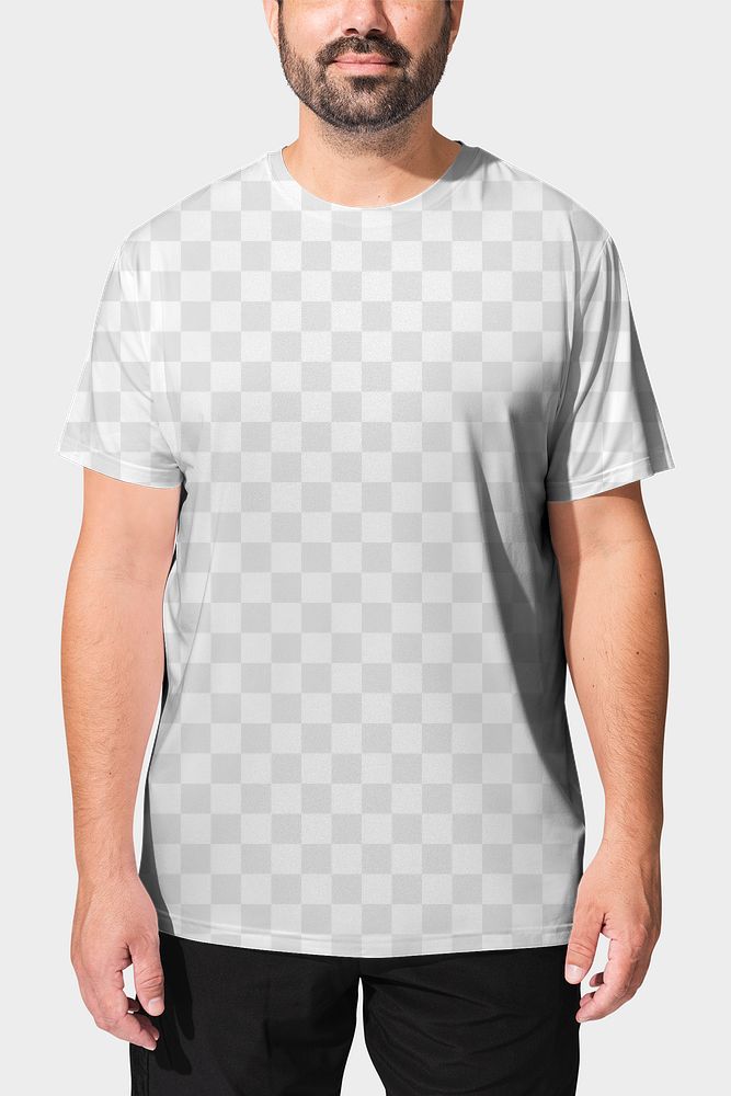 T-shirt mockup png in transparent on Indian man